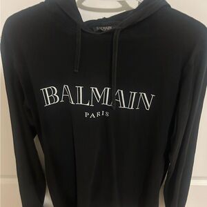 Balmain Black Hoodie Sweater with Logo